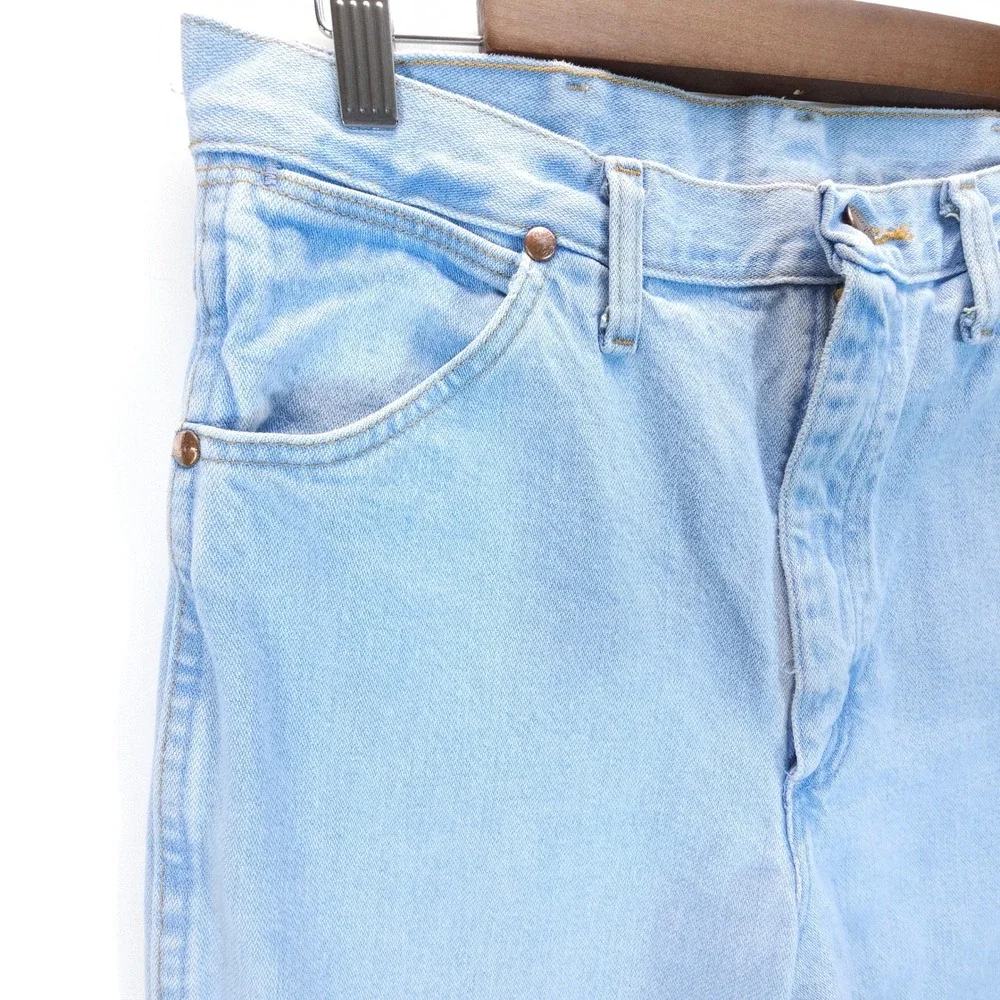 Wrangler 936GBH Men 32x36 Light Wash Slim Fit Western Cowboy Jeans Vintage Style